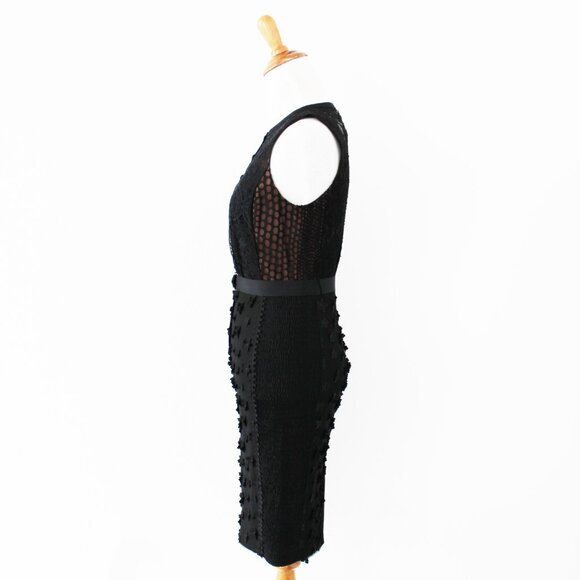 NEW Byron Lars Beauty Mark Gisella Lace & Button Classic Black Sheath Dress, 0P - Picture 5 of 14